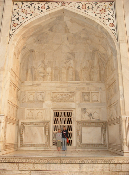 One of the windows at the Taj Mahal