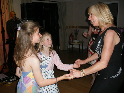 Ellen & Maddie dancing with Auntie Jane