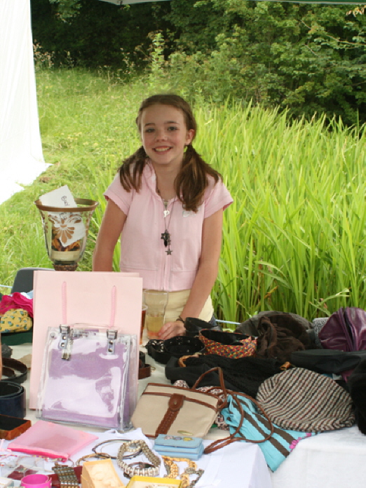 Hayley on the fashion stall