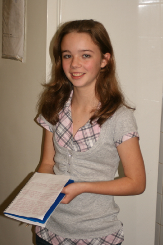 Young Brandeston reporter Hayley