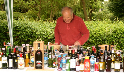 Chris setting up the bottles